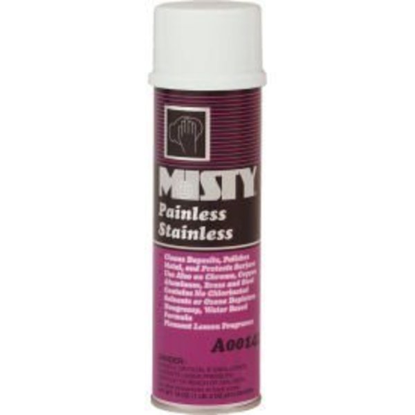 Amrep Misty Painless Stainless Steel Cleaner, 18 oz. Aerosol Can, 12 Cans - 1001557 1001557